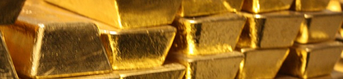 Barres d'or empilées, lingots d'or, BullionVault