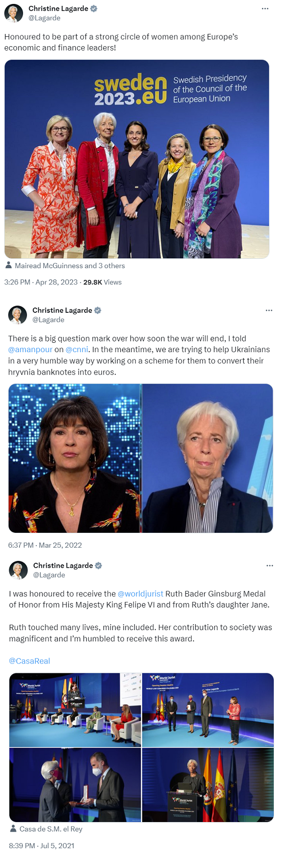 selection de tweets par @Lagarde