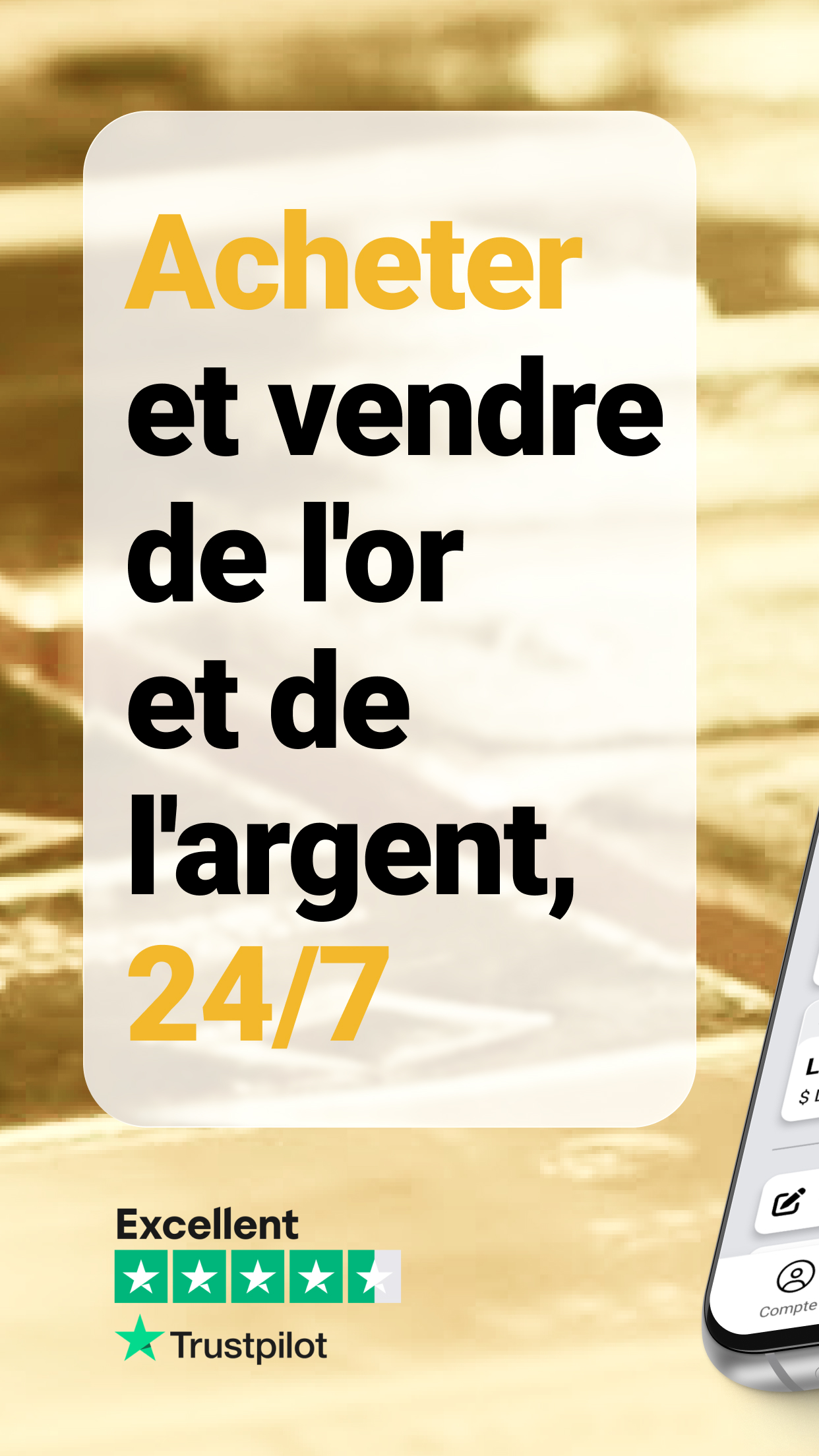 Achetez et vendez de l'or, de l'argent, du platine et du palladium 24 heures sur 24 grâce aux applications BullionVault