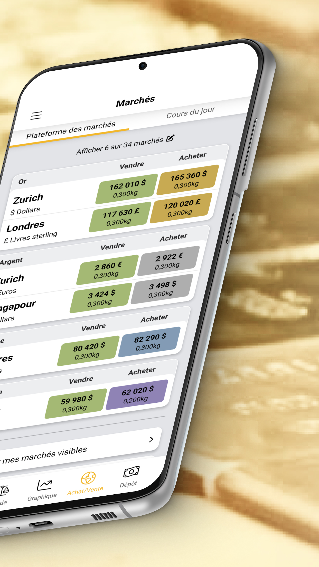 Négocier de l'or et de l'argent avec les applications BullionVault