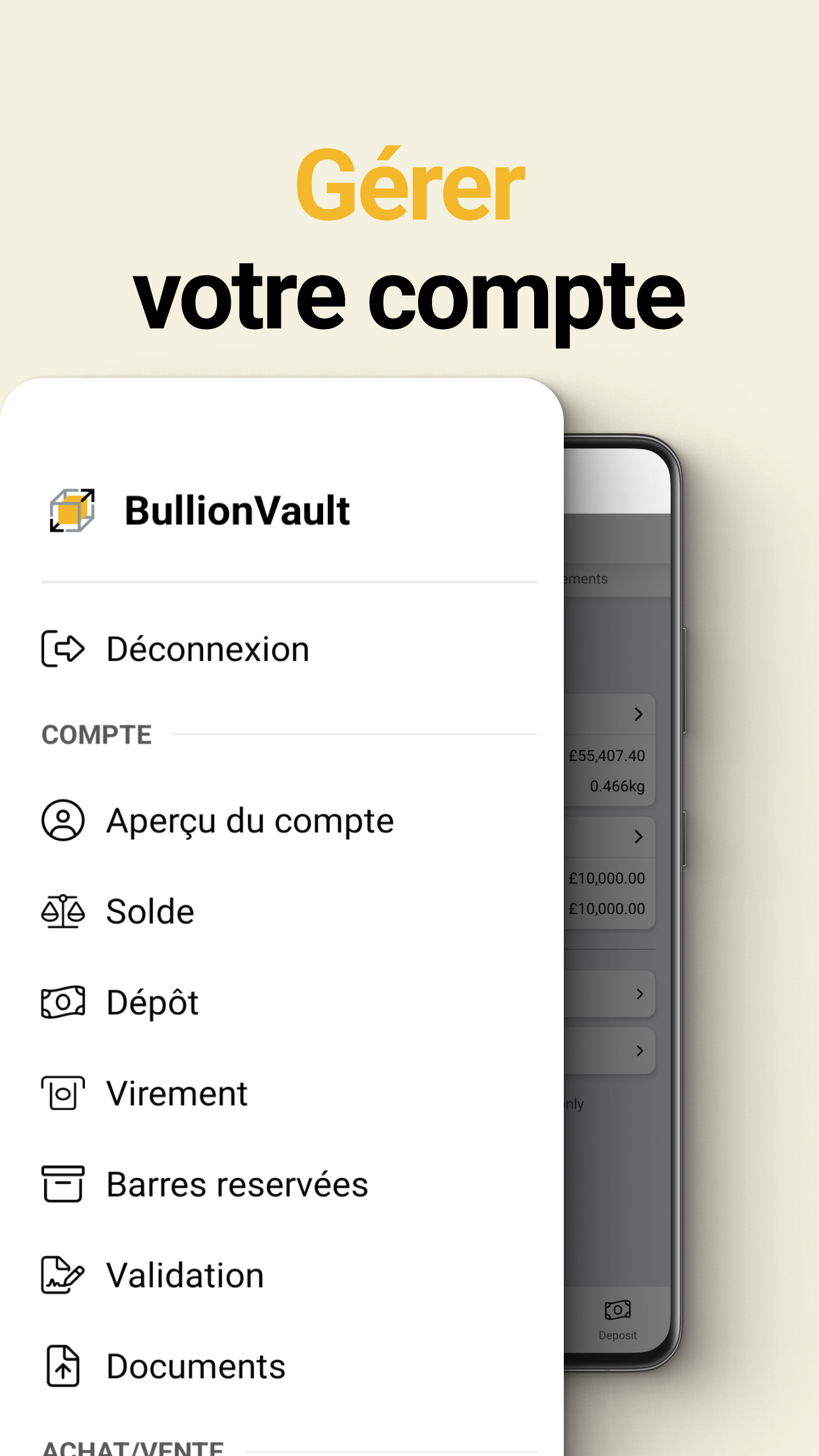 Gérez votre compte depuis les applications BullionVault